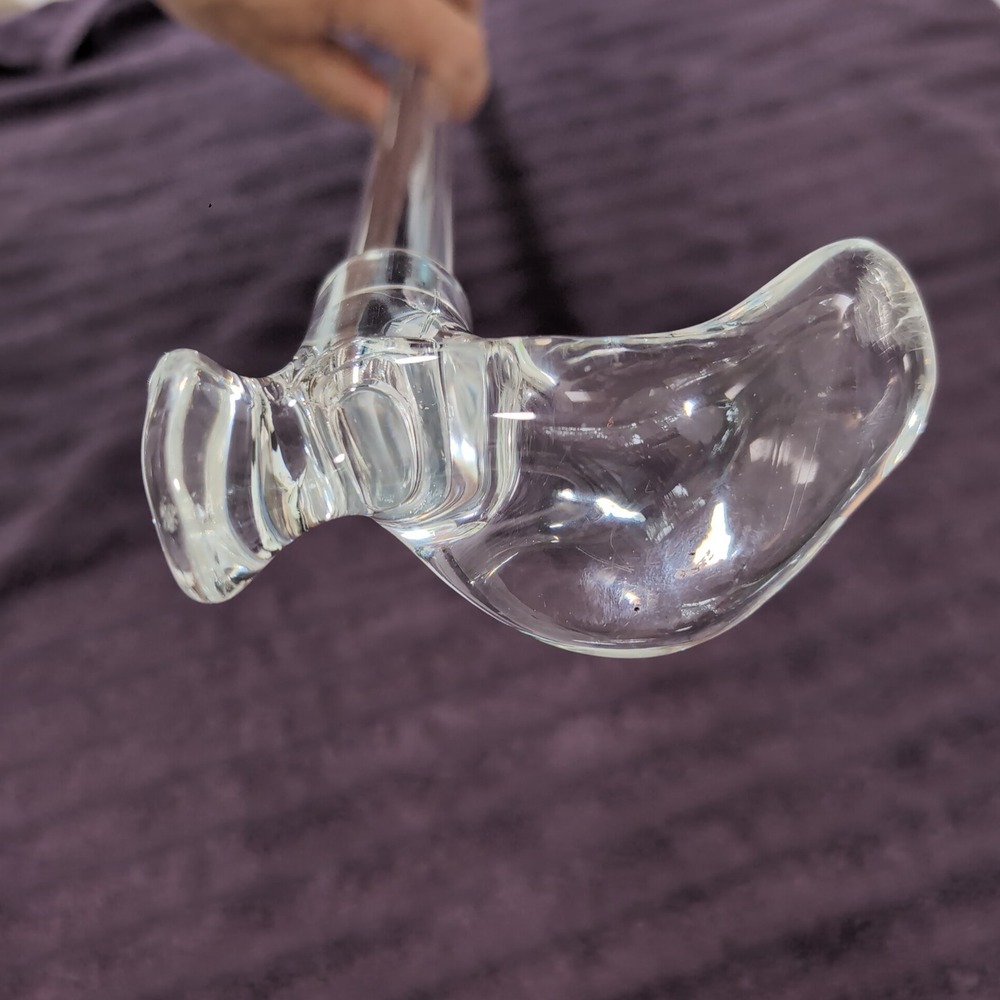 Lucite Walking Cane 32in Clear Acrylic Derby Contour Handle Modernist Right Hand - Picture 5 of 11